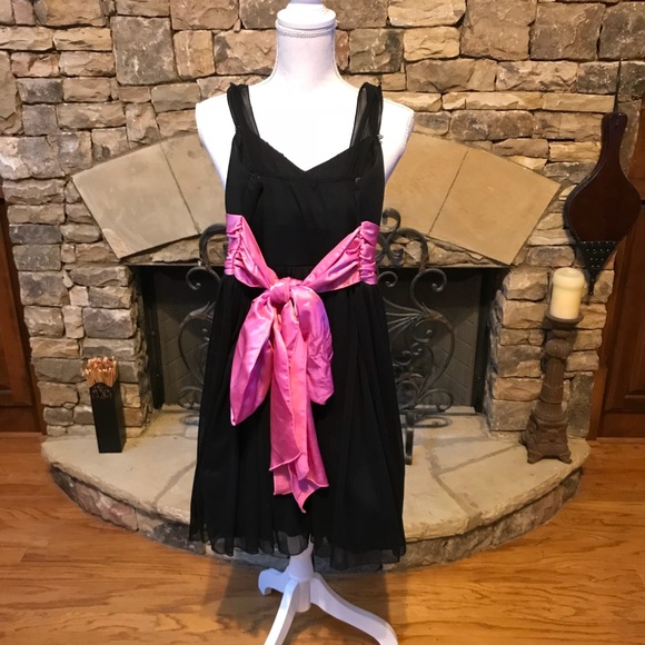 Trixxi Black and Pink Sash Formal Party Dress - Picture 4 of 5